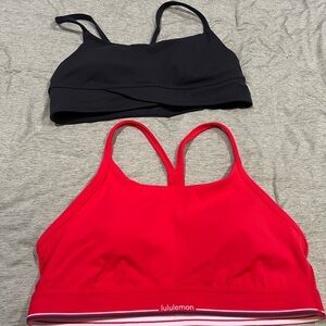 lululemon athletica Red & Black Strappy Sports Bras Duo